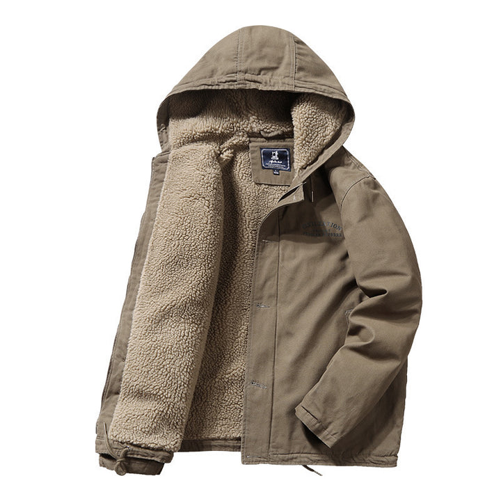 Herren warme Fleecejacke mit Kapuze und isolierendem Innenfutter Aliams