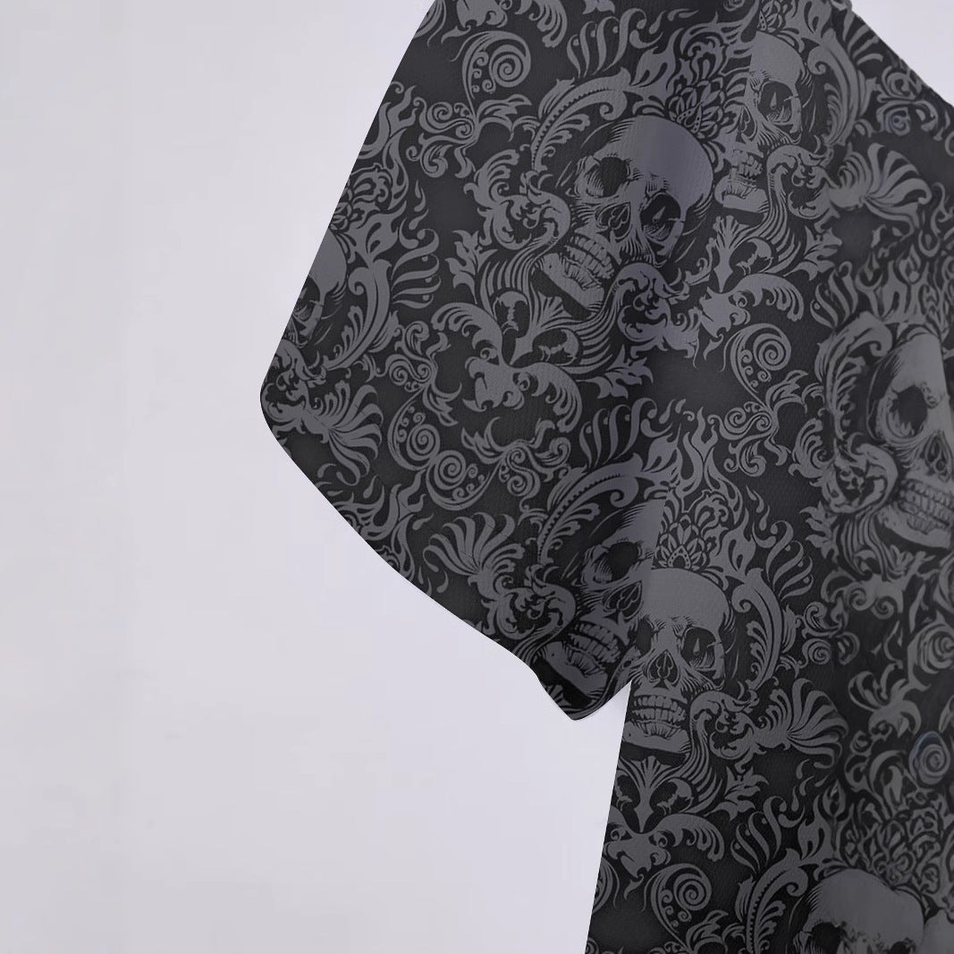 Herren Kurzarm Poloshirt mit einzigartigem Totenkopf-Design und atmungsaktivem Material Aliams