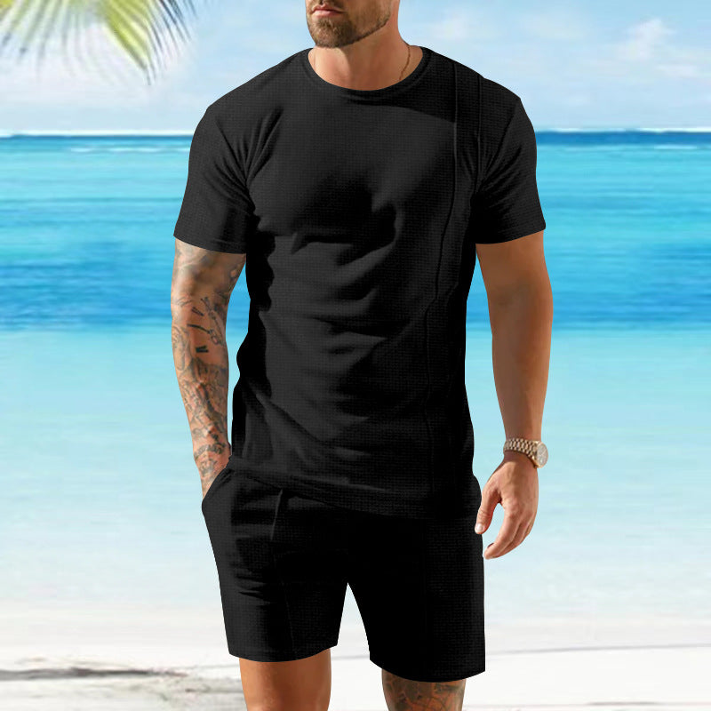 Herren Sportliches Kurzarm-Oberteil und Shorts-Set Aliams