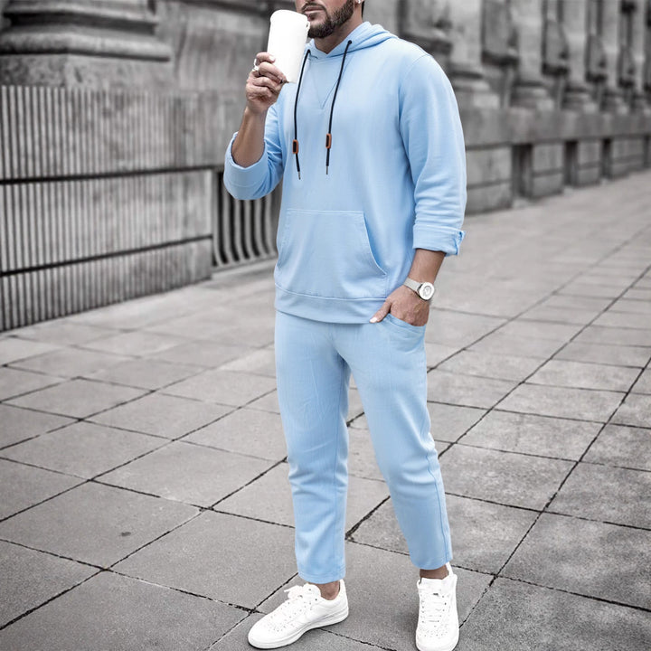 Herren Freizeit Hoodie und Jogginghose Set Aliams