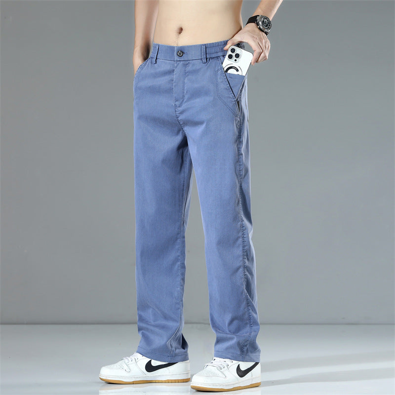 Herren Bequeme Chino-Hose mit elastischem Bund und praktischen Seitentaschen Aliams