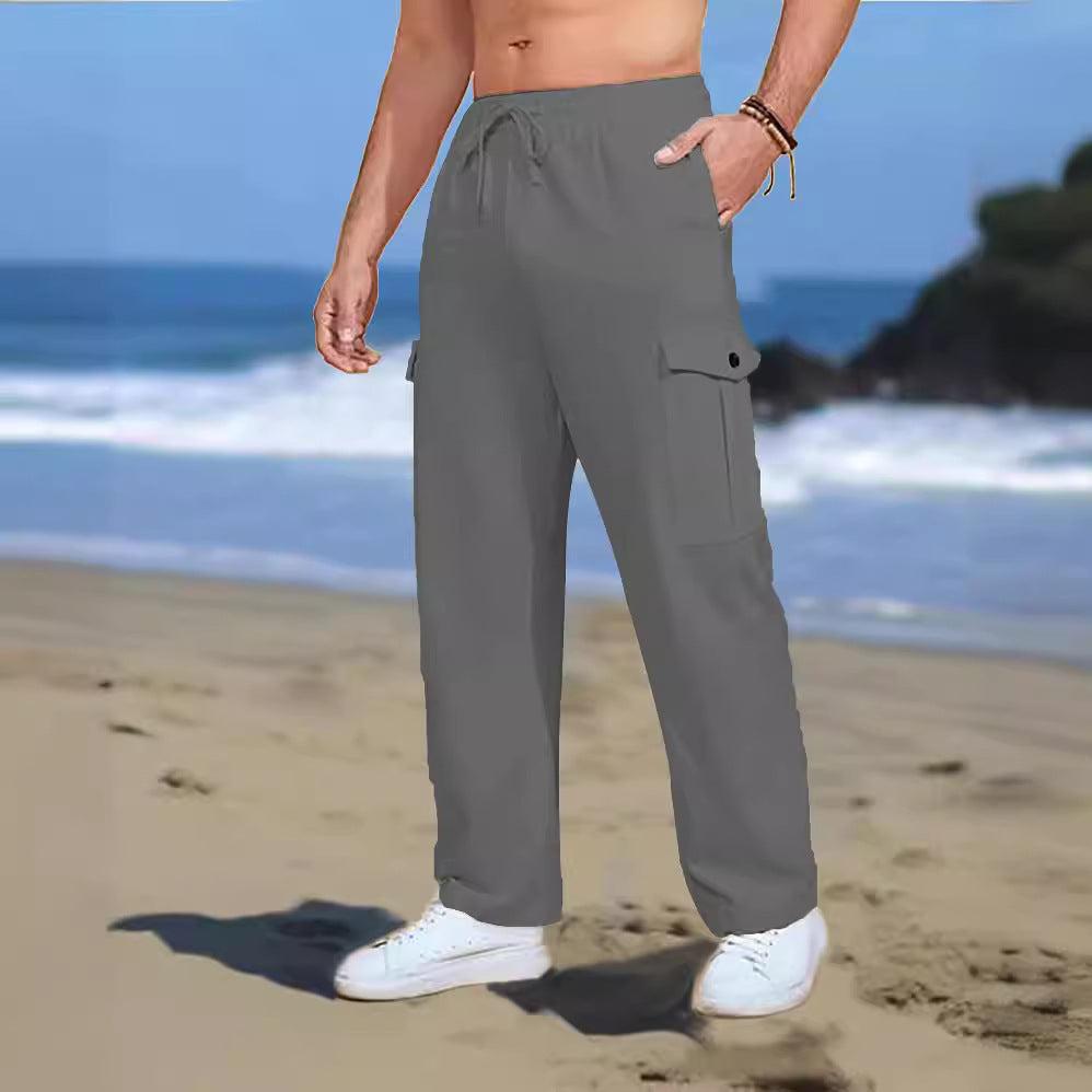 Herren Cargo-Hose mit praktischen Taschen und elastischem Bund Aliams