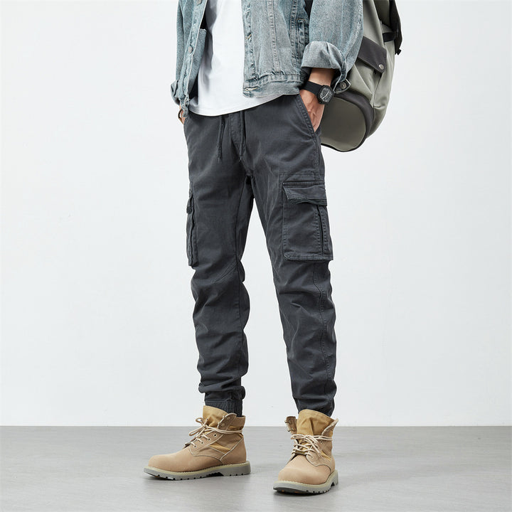 Herren funktionale Cargo-Hose mit elastischen Bündchen und zahlreichen praktischen Taschen Aliams