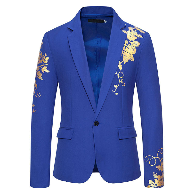 Herren eleganter Blazer mit floralem Stickdesign und feinen Details Aliams
