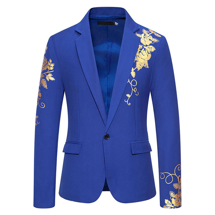 Herren eleganter Blazer mit floralem Stickdesign und feinen Details Aliams
