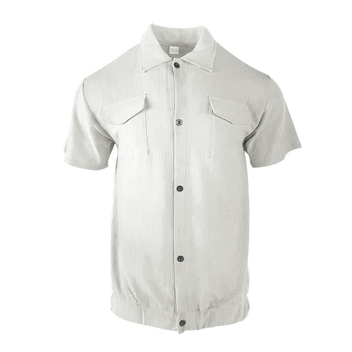 Herren Kurzarm-Hemd mit strukturiertem Stoff und zwei Brusttaschen Aliams