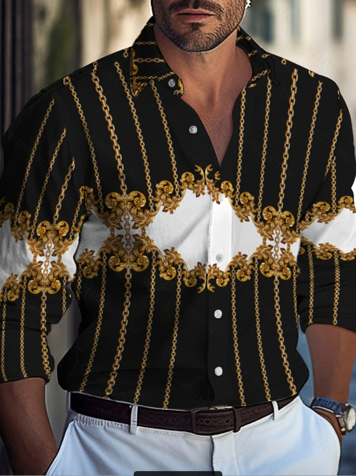 Herren Hemd mit modernem Pinsel-Muster Aliams