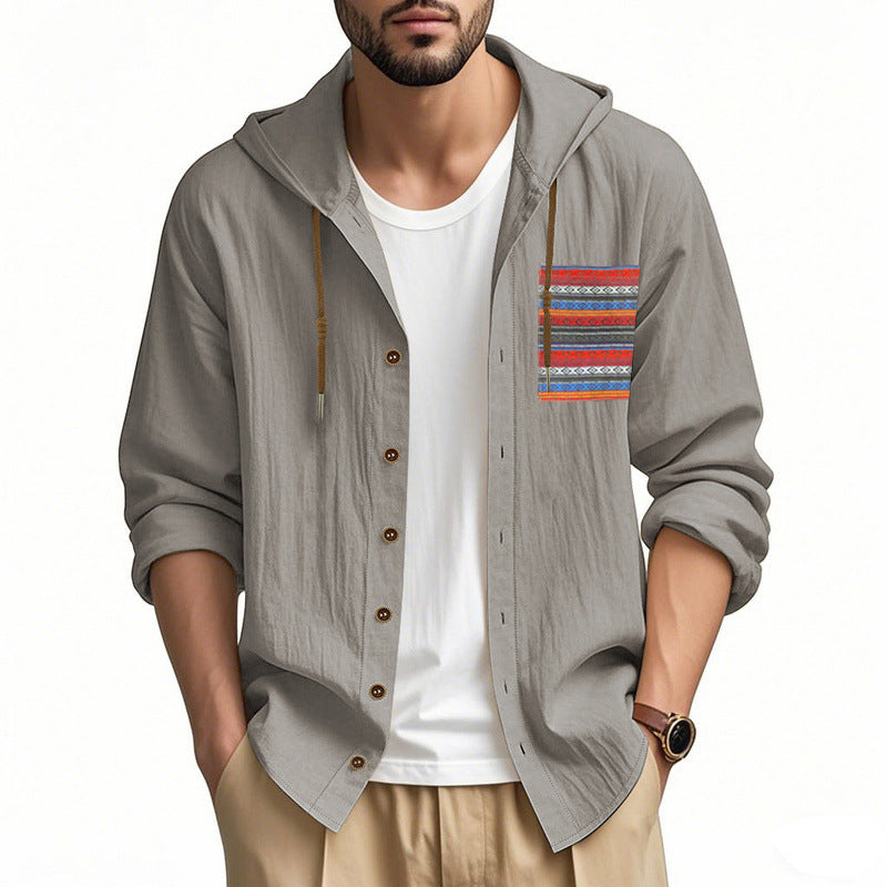 Herren Kapuzenshirt mit verspieltem Design und praktischer Knopfleiste Aliams