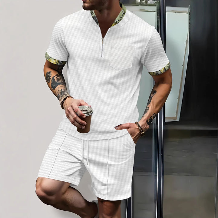 Herren Freizeit-Set mit kurzem Reißverschluss und modischer Schnürung Aliams