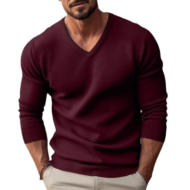 Herren V-Ausschnitt Feinstrickpullover Aliams