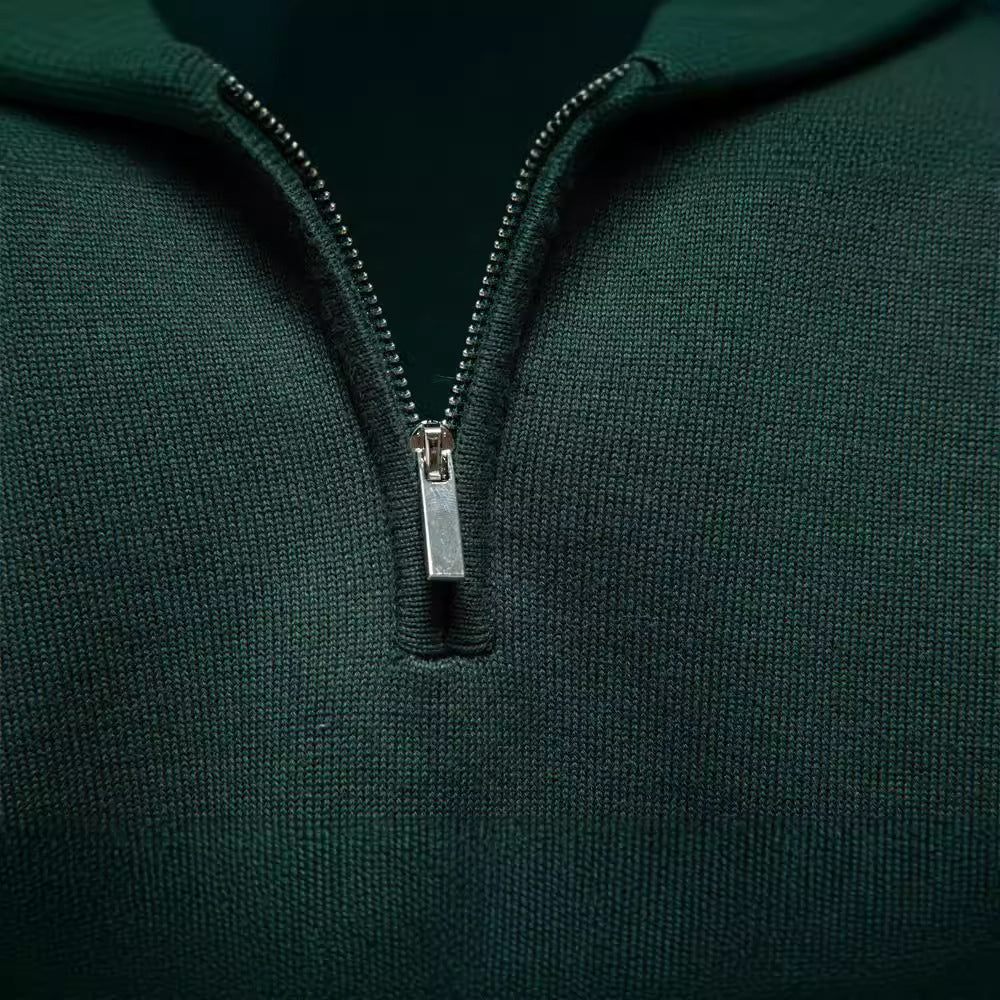 Herren Pullover mit kurzem Reißverschluss und modischem Stehkragen Aliams