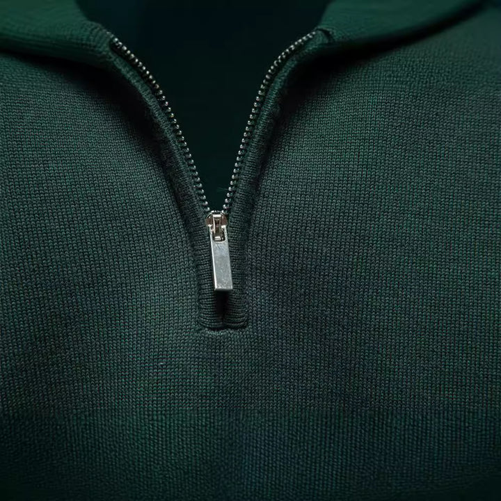 Herren Pullover mit kurzem Reißverschluss und modischem Stehkragen Aliams