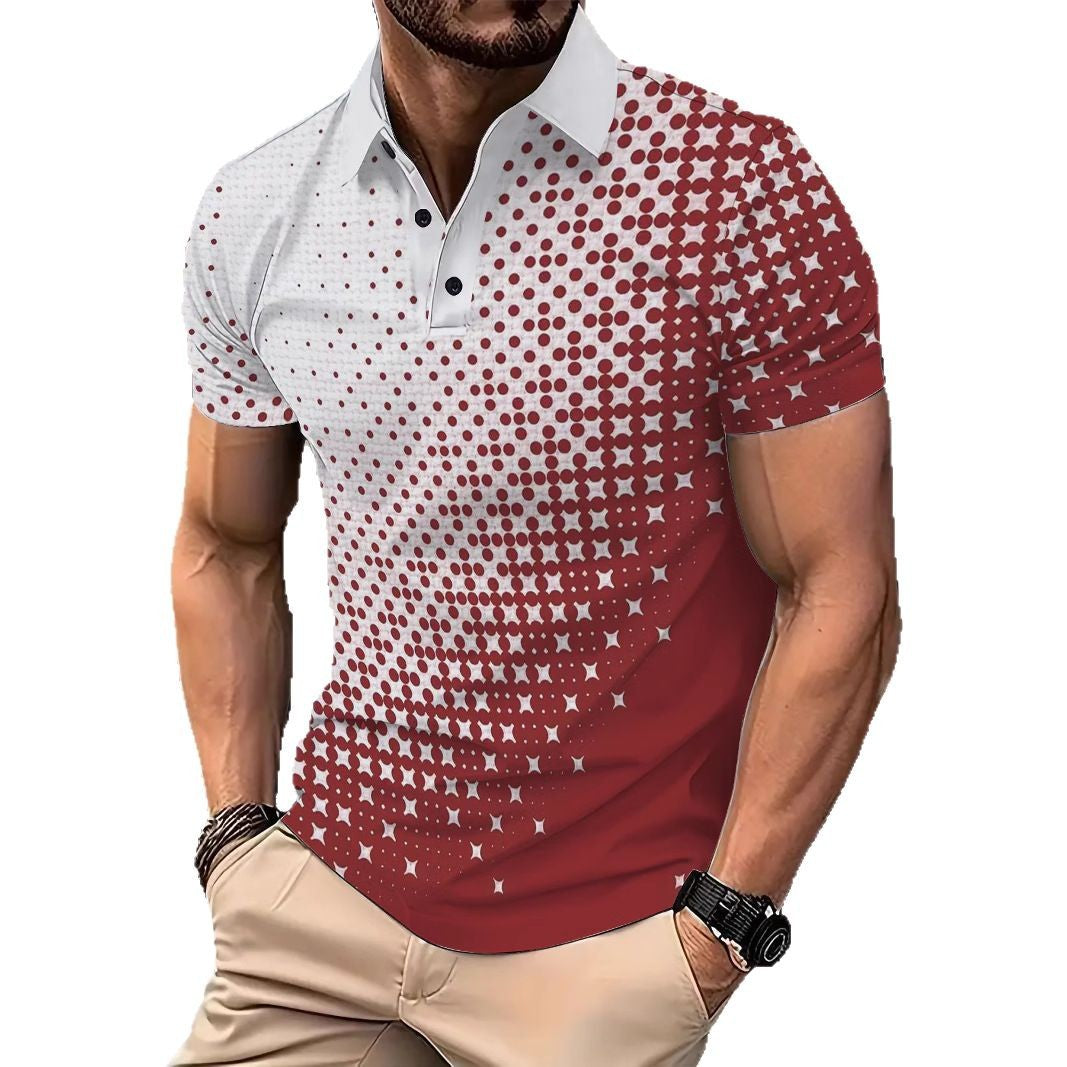 Herren Kurzarm Poloshirt mit innovativem Grafikdesign Aliams