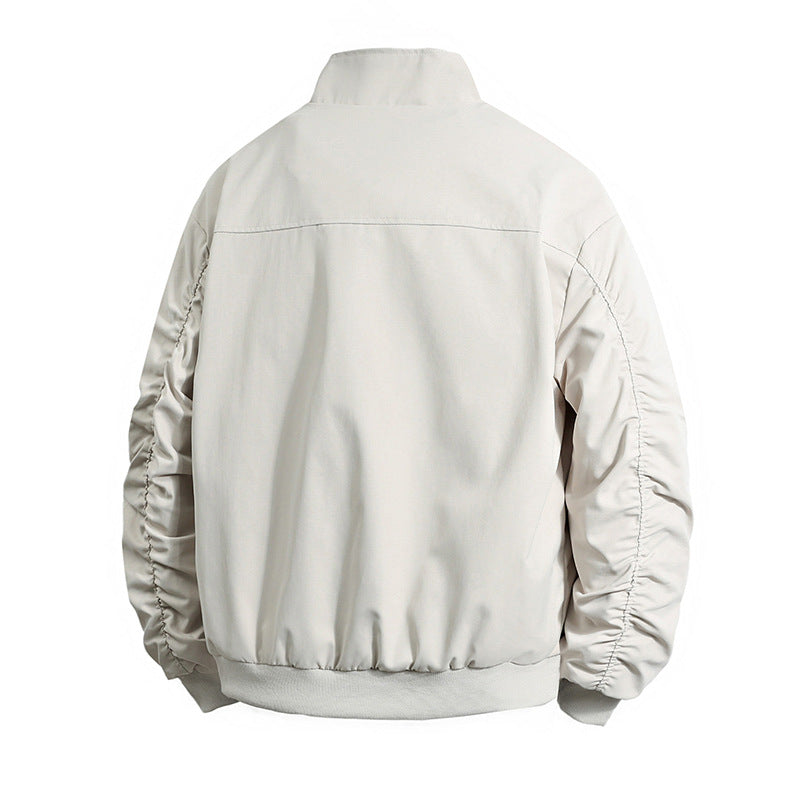 Herren praktische Übergangsjacke mit hohem Kragen und vielseitigen Taschen Aliams