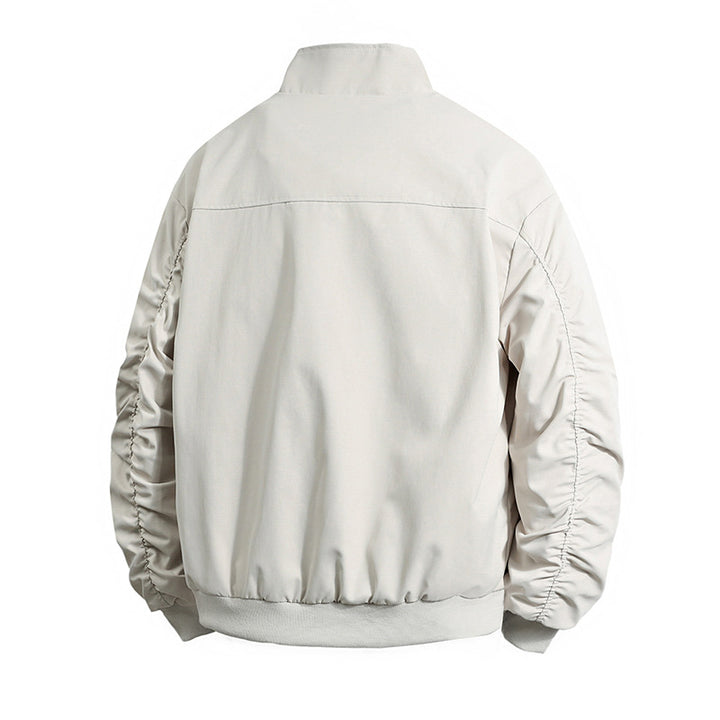 Herren praktische Übergangsjacke mit hohem Kragen und vielseitigen Taschen Aliams