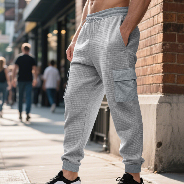 Herren Cargo-Jogginghose mit elastischem Bund und zahlreichen Taschen Aliams