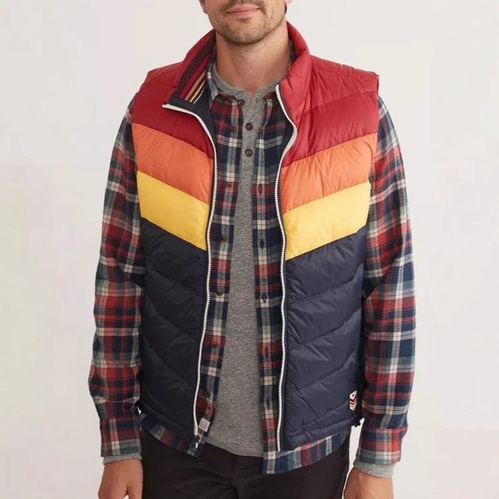 Herren Steppweste mit modernem Karomuster und Kontrastdesign Aliams