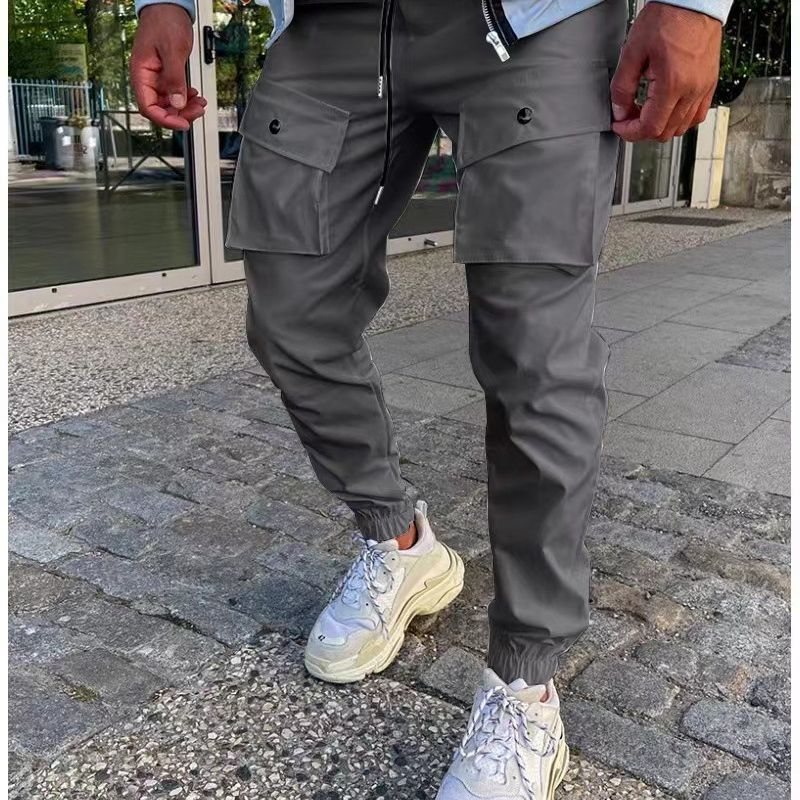 Herren Cargo-Hose mit vielen Taschen und elastischem Abschluss Aliams