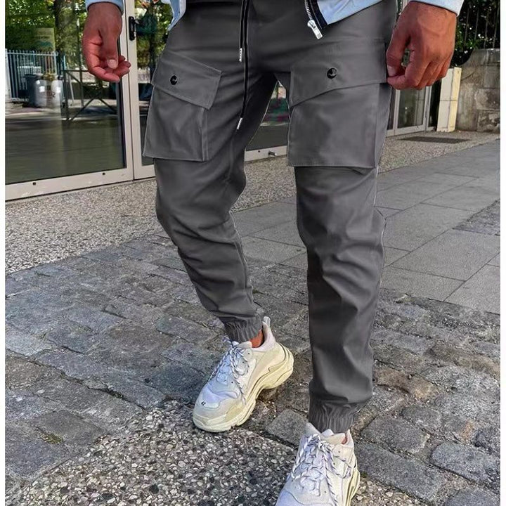 Herren Cargo-Hose mit vielen Taschen und elastischem Abschluss Aliams