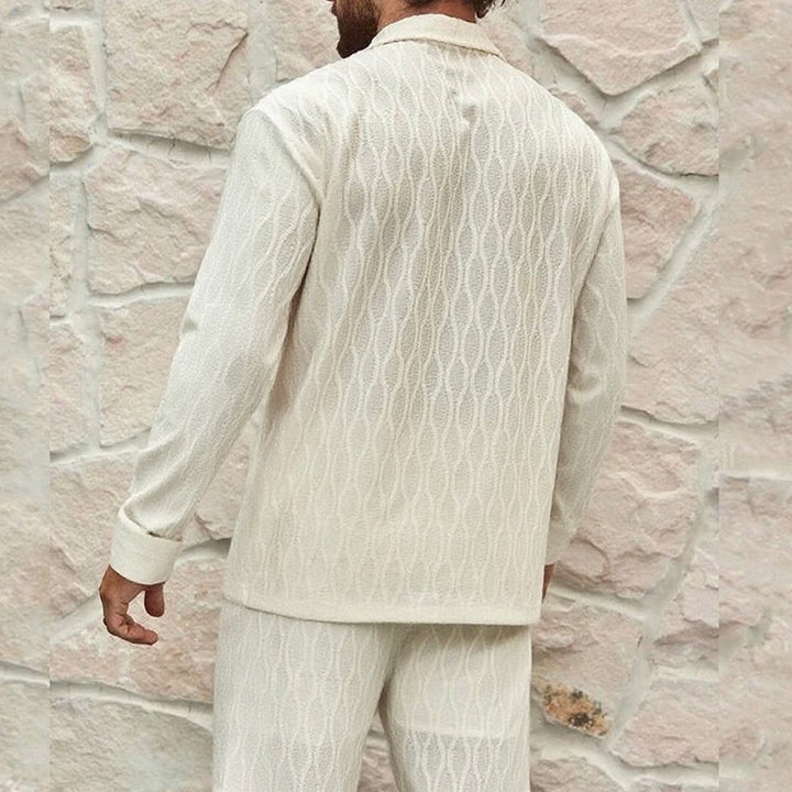 Herren eleganter Set mit feinem Strukturmuster und komfortablem Schnitt Aliams