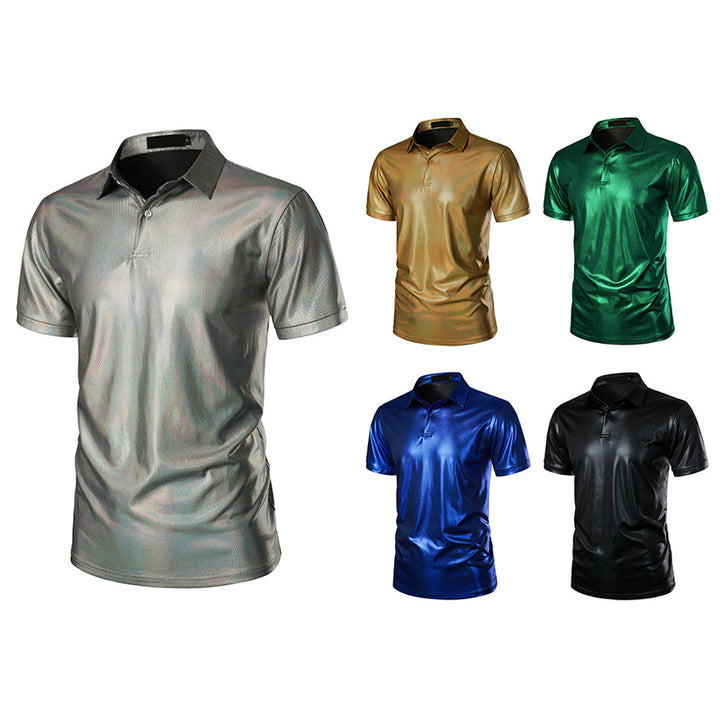 Herren Sport Polo-Shirt mit glänzender Oberfläche und atmungsaktiver Funktionalität Aliams