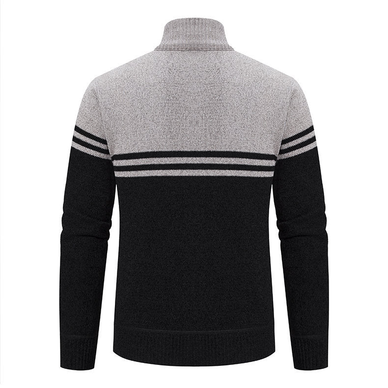 Herren stylische Freizeitjacke mit hohem Kragen und moderner Zipper-Detailierung Aliams