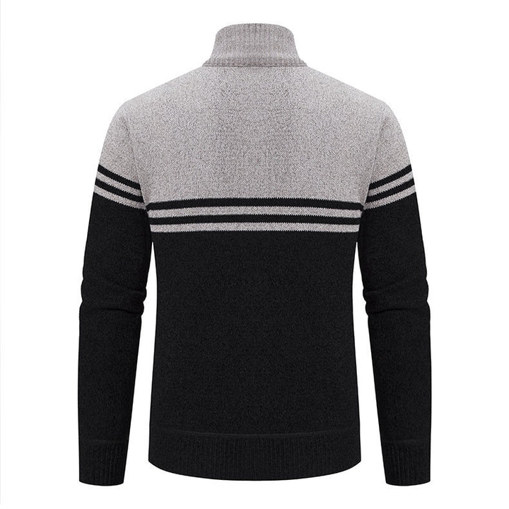 Herren stylische Freizeitjacke mit hohem Kragen und moderner Zipper-Detailierung Aliams