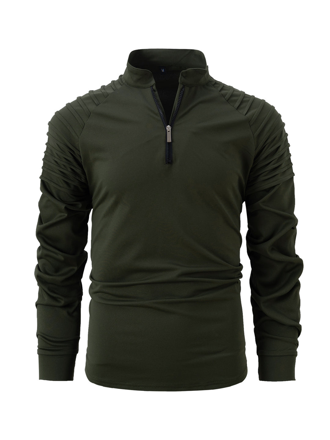 Herren Sportliches Langarmshirt mit Reißverschluss und Rippdetails Aliams