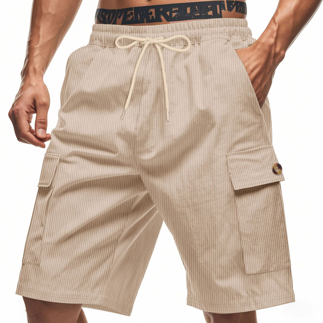 Herren Cargo-Shorts mit klassischen Streifen und praktischen Seitentaschen Aliams