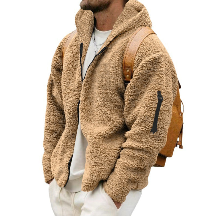 Herren Bequeme Fleecejacke mit hohem Kragen und praktischen Taschen Aliams