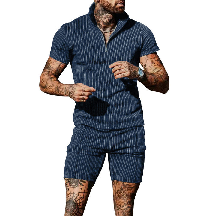 Herren Kurzarm-Overall mit Reißverschluss Aliams