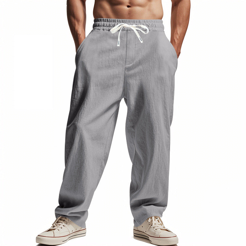 Herren bequeme und lässige Freizeithose mit elastischem Bund und seitlichen Taschen Aliams