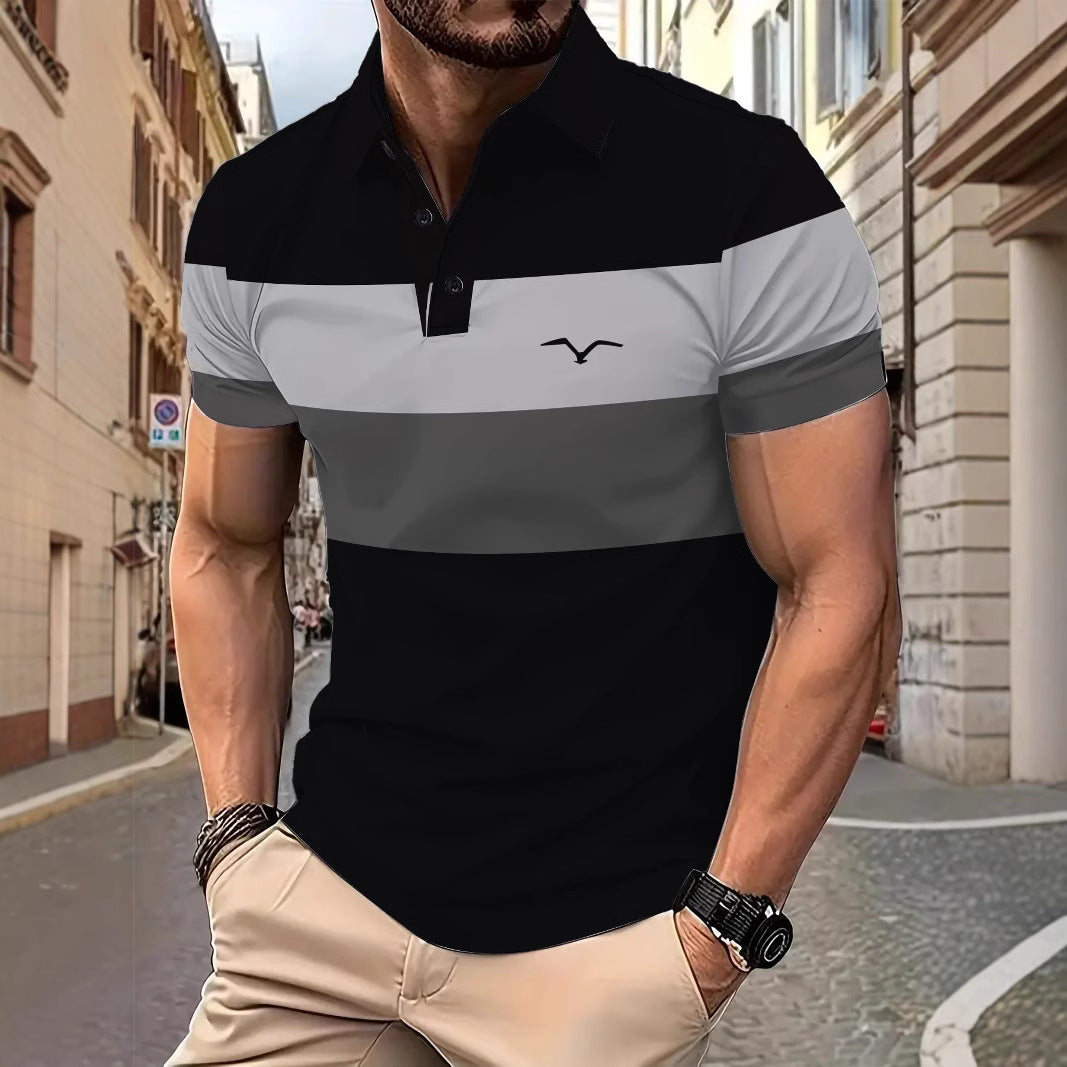 Herren Kurzarm Poloshirt mit markantem Farbdesign Aliams