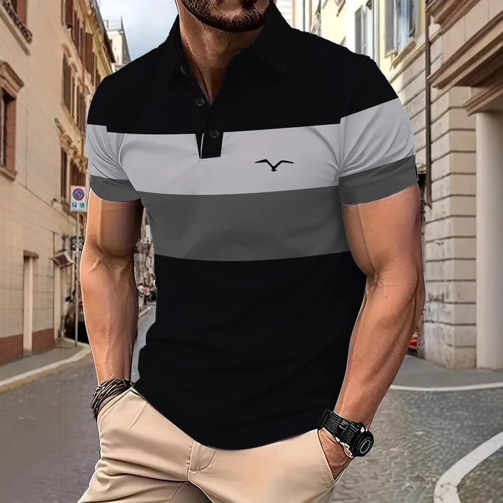 Herren Kurzarm Poloshirt mit markantem Farbdesign Aliams