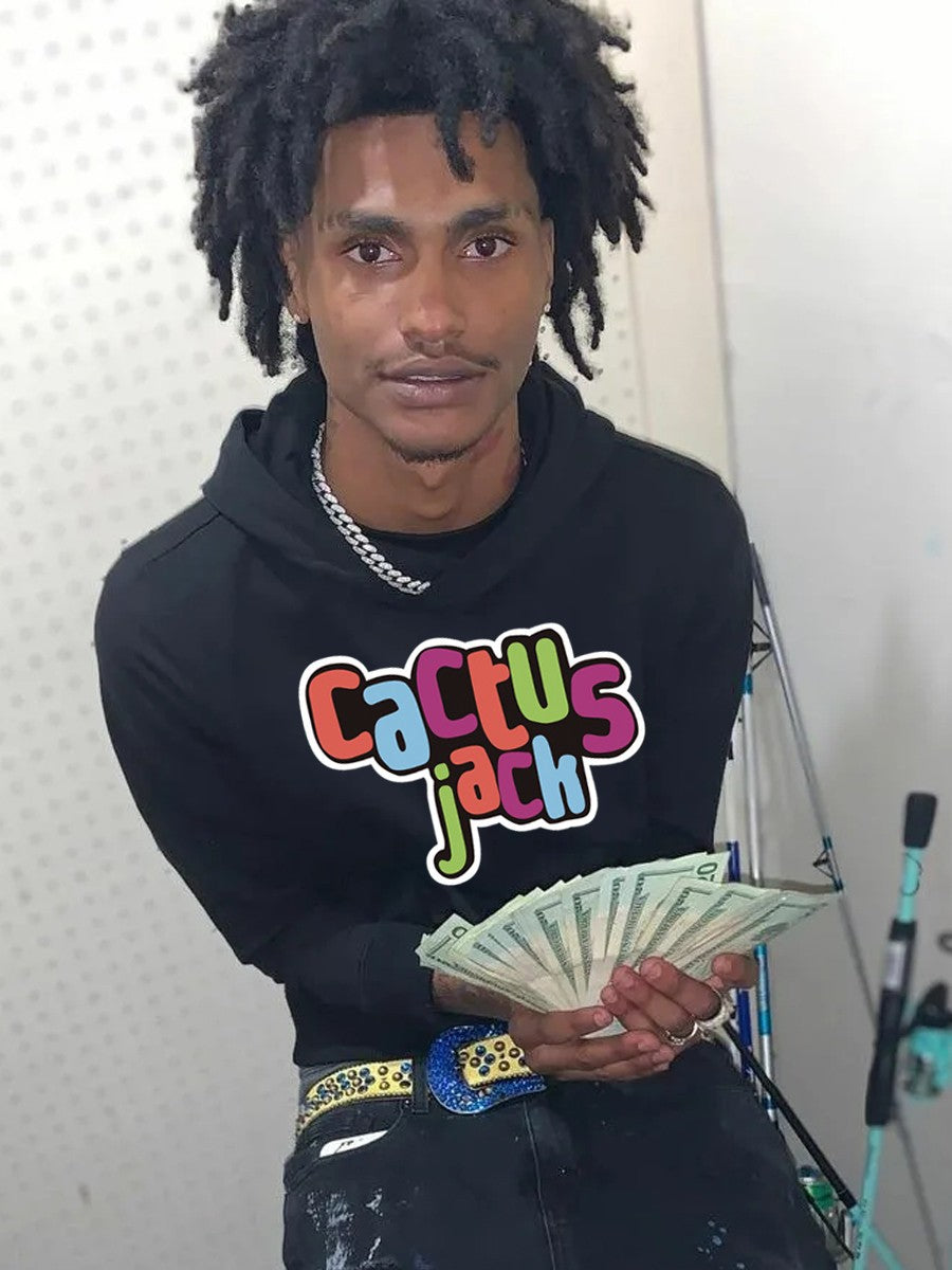 Herren bequemer Kapuzenpullover mit auffälligem mehrfarbigem Grafikdruck Aliams