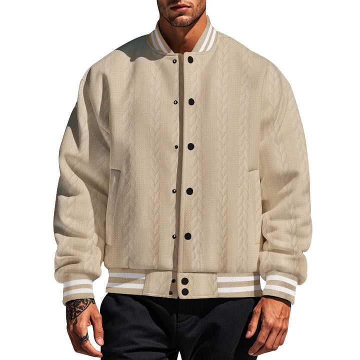 Herren urbane Collegejacke mit strukturiertem Strickdesign Aliams