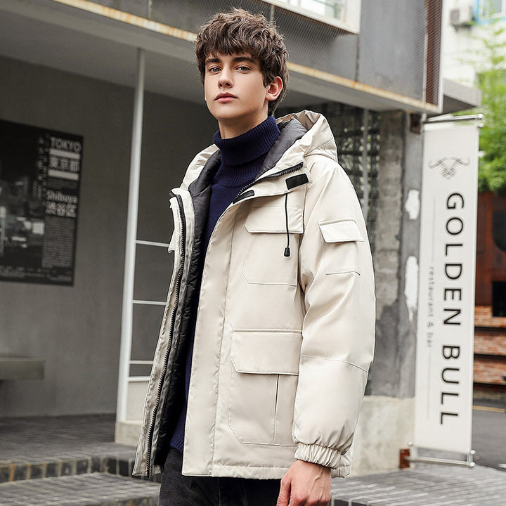Herren wetterfeste Utility-Jacke mit Kapuze und Taschen Aliams