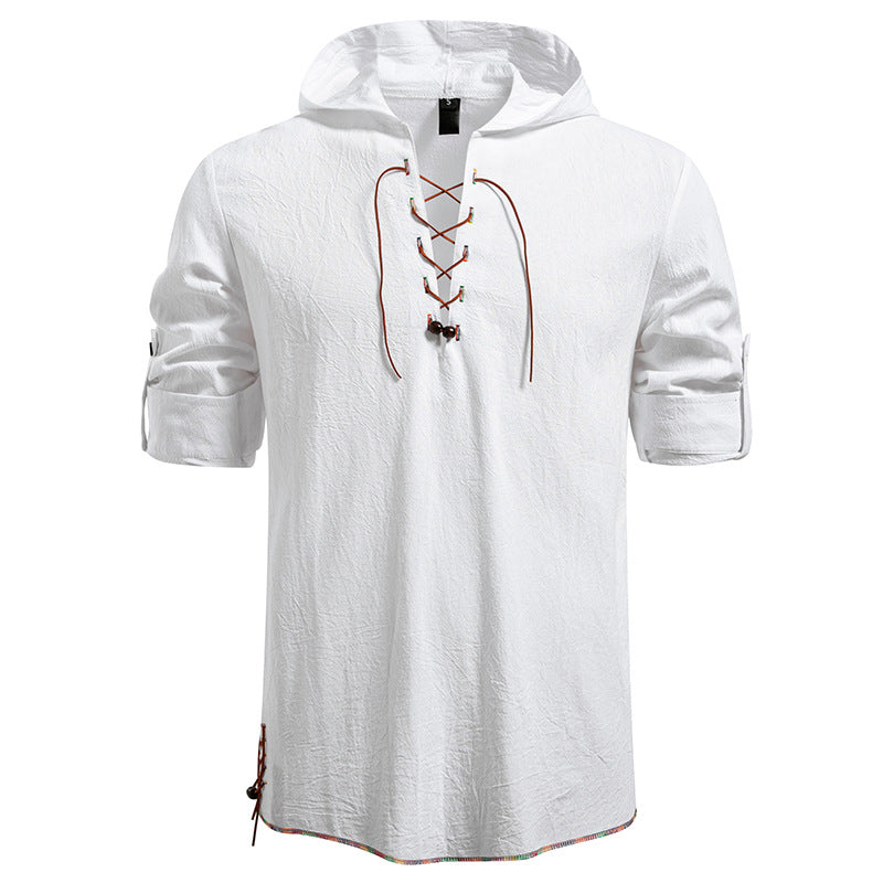 Herren Kaptuzenbluse mit einzigartigem Schnürdesign Aliams