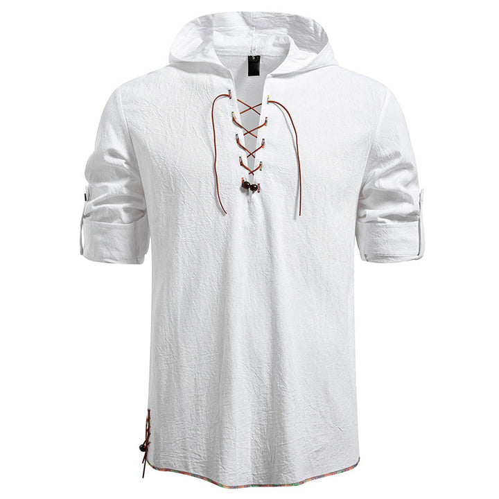 Herren Kaptuzenbluse mit einzigartigem Schnürdesign Aliams