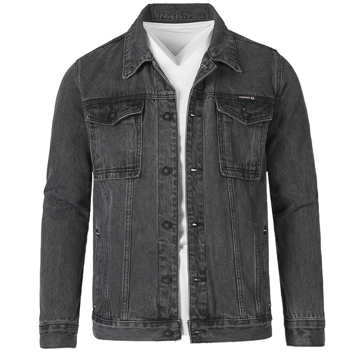 Herren Jeansjacke im modernen Slim-Fit Design mit praktischen Taschen und robusten Nieten Aliams