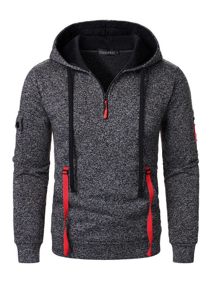 Herren sportlicher Hoodie mit atmungsaktiven Einsätzen und praktischen Reißverschlusstaschen Aliams