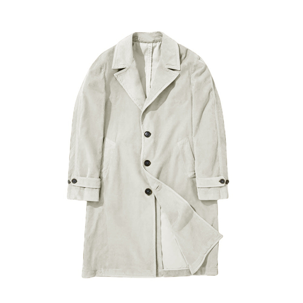 Herren klassischer Langmantel mit edlen Knopfdetails und zeitlosem Schnitt Aliams