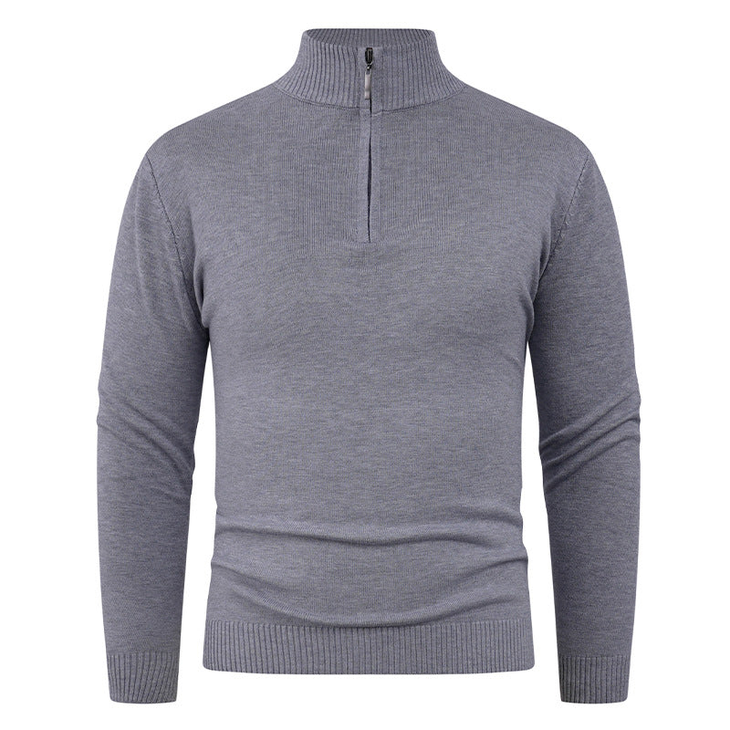 Herren Strickpullover mit hohem Kragen und praktischem Reißverschluss Aliams