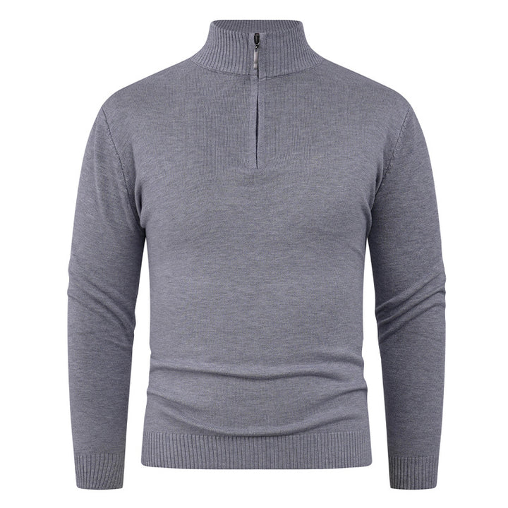 Herren Strickpullover mit hohem Kragen und praktischem Reißverschluss Aliams