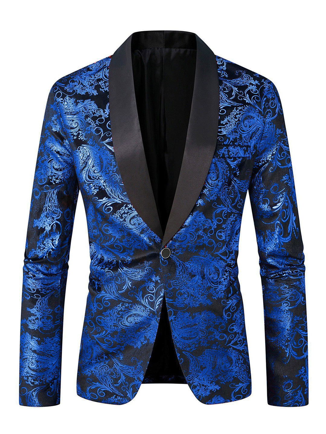 Herren eleganter Pailletten Blazer mit floralem Muster Aliams