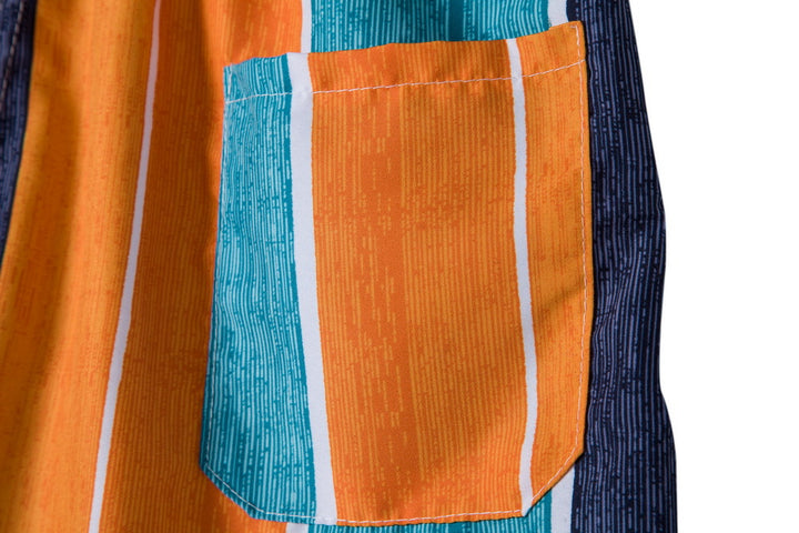 Herren Bunte Strandshorts mit elastischem Bund und Schnürung Aliams