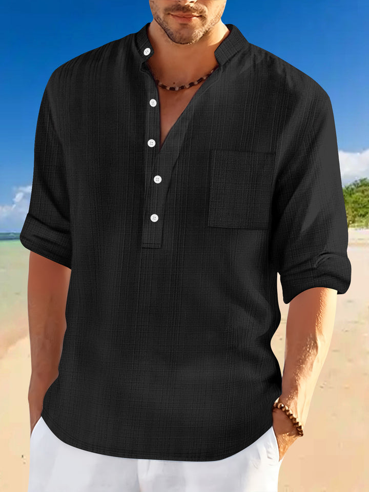 Herren Hemd mit modernem Kragen und strukturierter Oberfläche Aliams