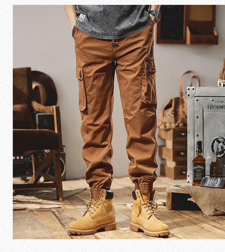 Herren Cargohose mit elastischem Bund und mehreren praktischen Taschen Aliams