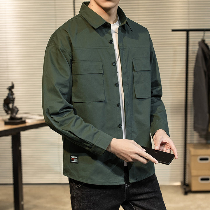 Herren robuste Utility-Hemdjacke mit praktischen Brusttaschen Aliams