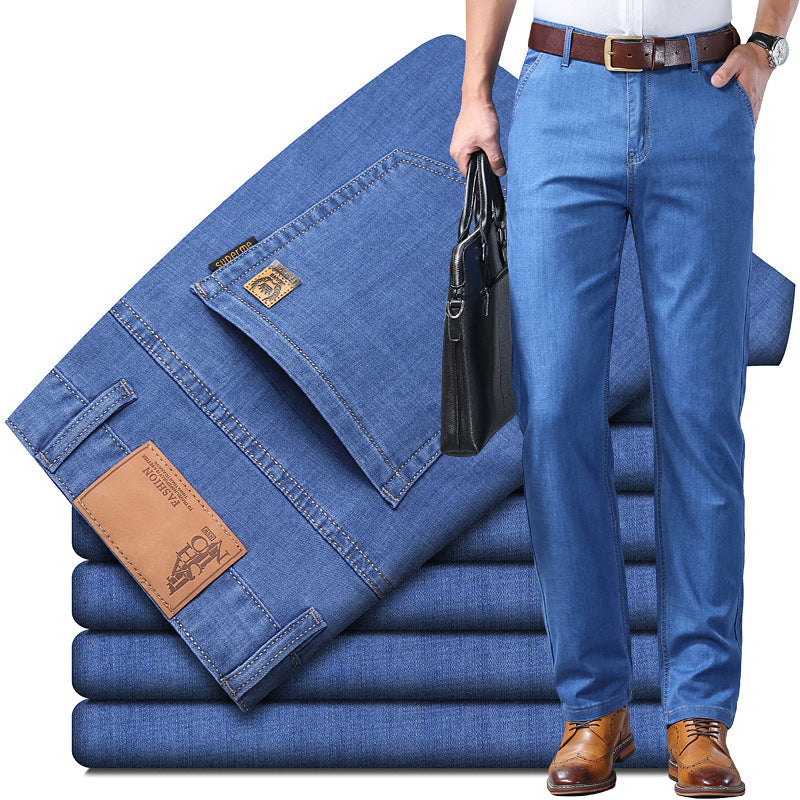 Herren hochwertige Denim-Hose mit funktionalen Taschen Aliams